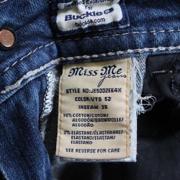Miss Me Jeans Women's 28x35 Blue Easy Boot Embellished Bling Pockets - Picture 8 of 8